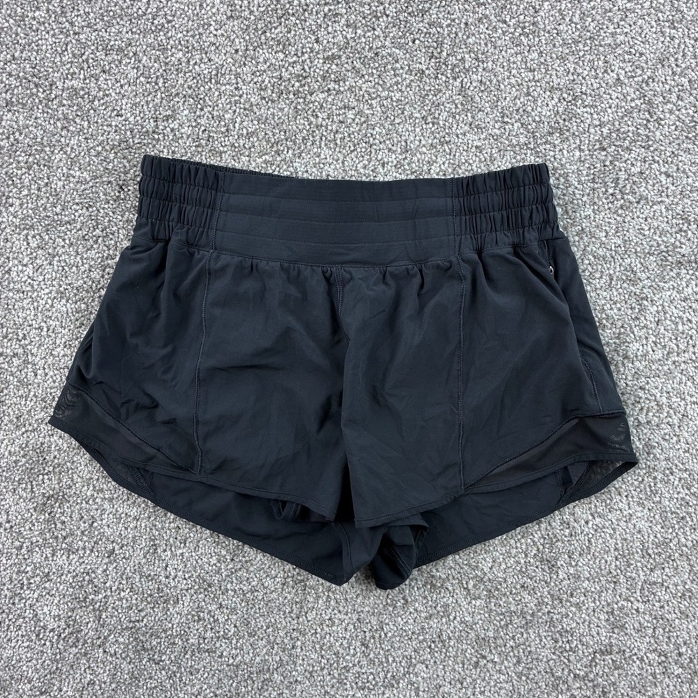 Lululemon Hotty Hot Shorts Women's 6 Black High-Rise Lined 2.5" LW7AYYR